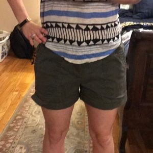 Green military shorts